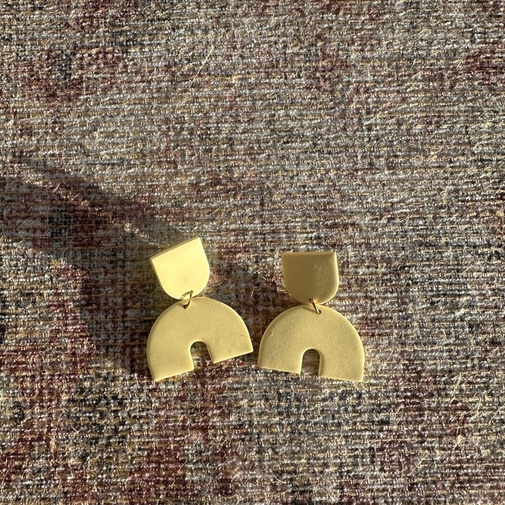 Handmade geometric yellow earrings